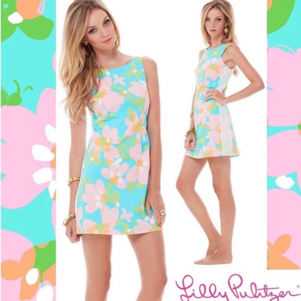 Lilly Pulitzer Shorely Blue Delia shift 00 lace